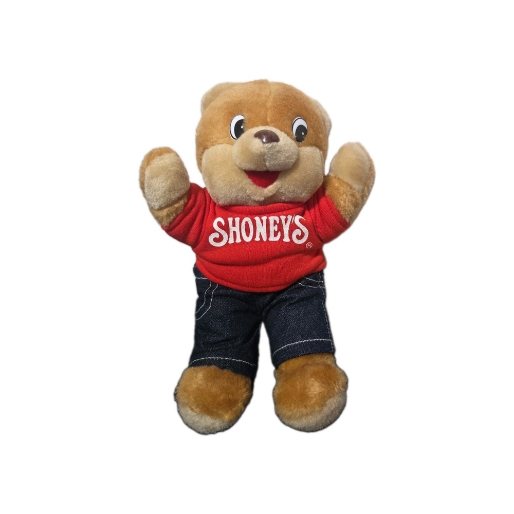 LN Original Vintage/80s SHONEY'S Restaurant 10" Teddy Bear Plush Collectible - Picture 1 of 4